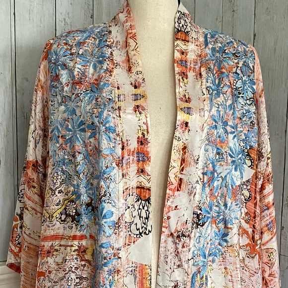 New Karyn Seo Silk Blend Open Front Kimono Jacket - Picture 6 of 15